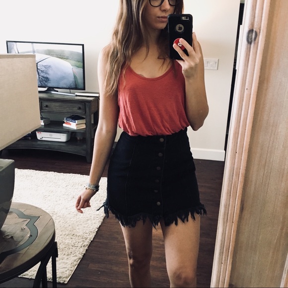 Black Denim Skirt - Picture 2 of 4